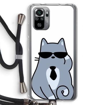 Cool cat: Xiaomi Redmi Note 10S Transparant Hoesje met koord