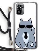 Cool cat: Xiaomi Redmi Note 10S Transparant Hoesje met koord