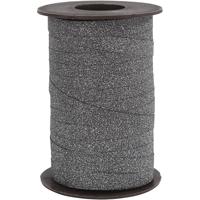 Creativ Company Cadeaulint, b: 10 mm, glitter, zwart, 100 m/ 1 rol