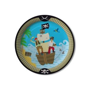 8x feest bordjes piraten thema eiland 23 cm