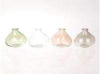 HBX Natural Living Vaas glas 11,5x7,5x9,5cm pastelkleuren