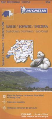 Michelin Wegenkaart 552 Zwitserland Zuidwest (Paperback)