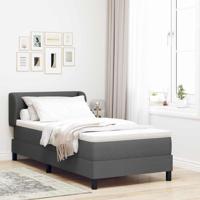 Boxspringbed met matras met matras Donkergrijs 90 x 190 cm Stof