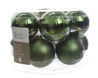 Kerstbal glas glans-mat diameter 5cm Dennen groen - Ksd