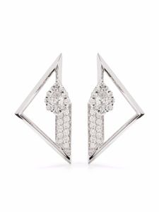 Yeprem puces d'oreilles en or blanc 18ct ornées de diamants - Argent