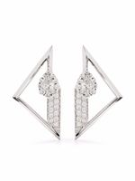 Yeprem puces d'oreilles en or blanc 18ct ornées de diamants - Argent