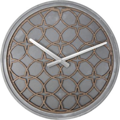 NeXtime ne-3212br wandklok dia. 39.5 cm, polyresin/hout, grijs
