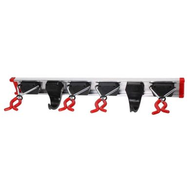 Tuin gereedschap houders/klemmen - 4x klemmen 2x haken op rail - voor stelen - opbergsysteem