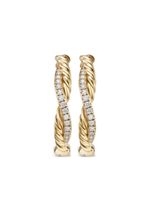 David Yurman boucles d'oreilles en or 18ct pavées de diamants - thumbnail