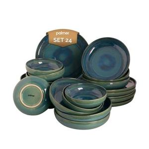 Palmer Serviesset Miami Stoneware 6-persoons 24-delig Groen