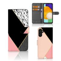 Samsung Galaxy A04s | Samsung Galaxy A13 5G | Book Case | Zwart Roze Vormen