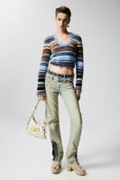 Gestreepte crop trui - BLUE - L
