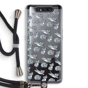 Poezen: Samsung Galaxy A80 Transparant Hoesje met koord