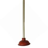 Gootsteen ontstopper / plopper - met houten steel - 140 mm - toilet onstopper - thumbnail