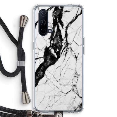 Witte marmer 2: OnePlus Nord CE 5G Transparant Hoesje met koord