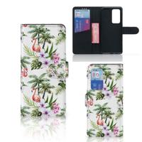 Huawei P40 Pro | Telefoonhoesje | Met pasjeshouder | Flamingo Palms