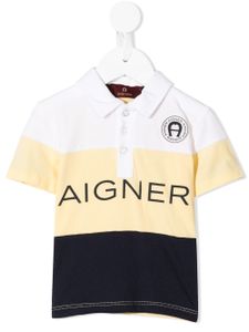 Aigner Kids polo à logo imprimé - Jaune