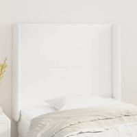 Hoofdbord met randen 103x16x118/128 cm kunstleer wit