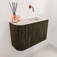 Toiletmeubel Mondiaz Joya Dlux | 61.6 cm | Meubelkleur Shadow | Faye wastafel Nata Wasbak Rechts | Zonder kraangat(en)