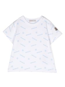 Moncler Enfant t-shirt en coton à logo imprimé - Blanc