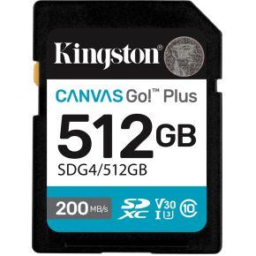 Kingston Technology 512GB SDXC Canvas Go Plus Gen4 200MB/s C10 UHS-I U3 V30