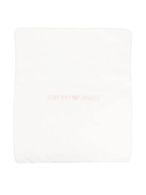 Emporio Armani Kids couverture en coton à logo imprimé - Rose