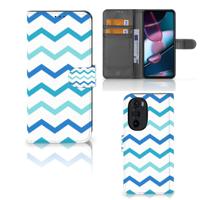 Motorola Edge 30 Pro | Telefoon Hoesje | Zigzag Blauw