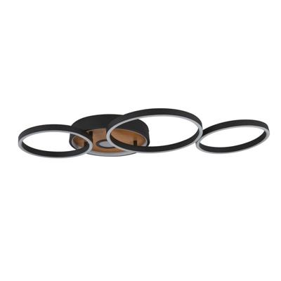 Searchlight Design plafondlampCrosby zwart met hout - 36305-1BK