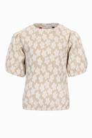 LOOXS Little Zomer top meisjes jaquard bloemen - beige