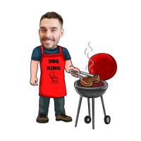 Cartoon Kussen - BBQ man - Pillow Buddies