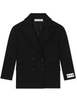 Dolce & Gabbana Kids blazer croisé à patch logo - Noir - thumbnail