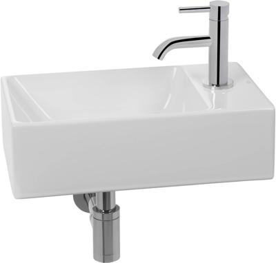 Ben Stelvio fonteinset met chromen kraan rechts glanzend wit keramiek