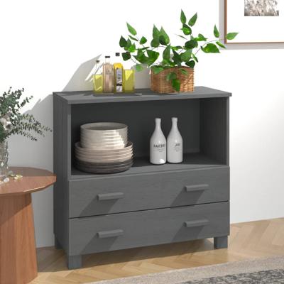 Dressoir HAMAR 85x35x80 cm massief grenenhout donkergrijs