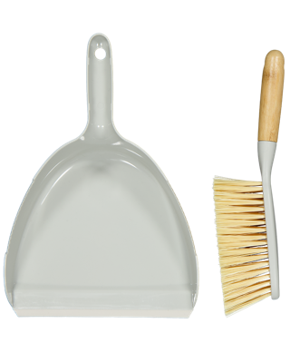 Stoffer en blik - Grijs