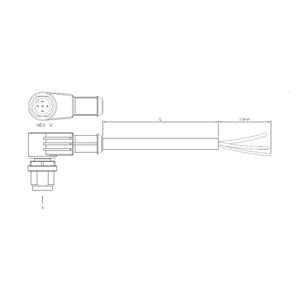 TE Connectivity 2273042-3 Sensor/actuator connector, geassembleerd M12 Aantal polen: 5 Stekker, recht 5.00 m 1 stuk(s)