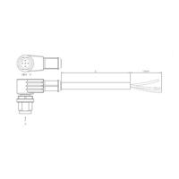 TE Connectivity 1-2273047-1 Sensor/actuator connector, geassembleerd M12 Aantal polen: 5 Bus, recht 1.50 m 1 stuk(s)