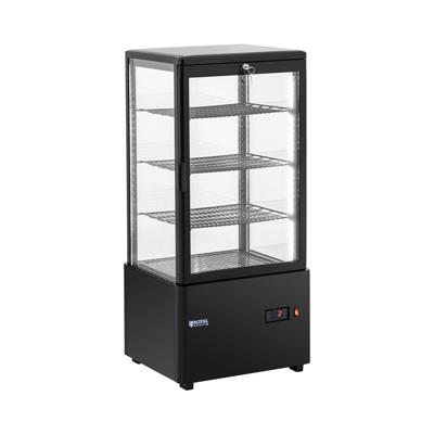 Koelvitrine - 78 L - Royal Catering - 4 niveaus - zwart - afsluitbaar