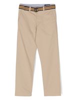 Ralph Lauren Kids pantalon chino droit à taille ceinturée - Marron - thumbnail