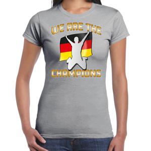 Verkleed T-shirt voor dames - Duitsland - grijs - voetbal supporter - themafeest
