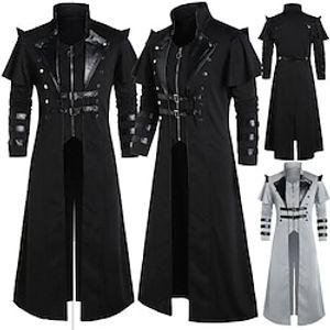 Punk Gothic Middeleeuws Steampunk 17e eeuw Jas Gemaskerd Bal Pest dokter Grote maten Voor heren Carnaval Feest Jas Lightinthebox