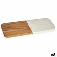 Snijplank Wit Marmer Acacia 18 x 1,5 x 38 cm (8 Stuks)