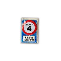 Happy Birthday kaart met button 4 jaar   -