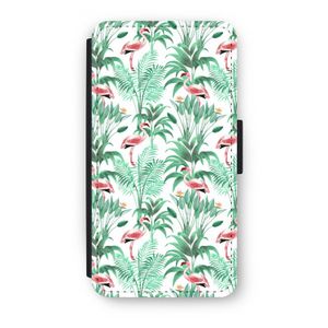Flamingo bladeren: iPhone X Flip Hoesje