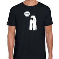 Halloween verkleed t-shirt heren - spook - zwart - geest - themafeest outfit - thumbnail