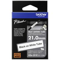 Brother HSE251E Labeltape krimpkous Tapekleur: Wit Tekstkleur: Zwart 21 mm 1.5 m - thumbnail