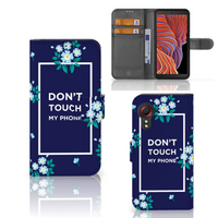 Samsung Galaxy Xcover 5 Portemonnee Hoesje Flowers Blue DTMP - thumbnail