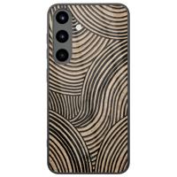 Samsung Galaxy S25 glazen hardcase - Ebony waves