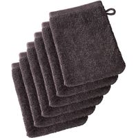 De Witte Lietaer washandjes 22 x 15 cm katoen bruin 6 stuks - thumbnail