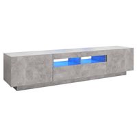 The Living Store Tv-meubel Betongrijs Hifi-kast 180x35x40cm - LED-verlichting - USB-aansluiting - thumbnail