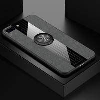 Voor iPhone 8/7 XINLI stiksels doek Textue schokbestendig TPU beschermhoes met ring houder (grijs)